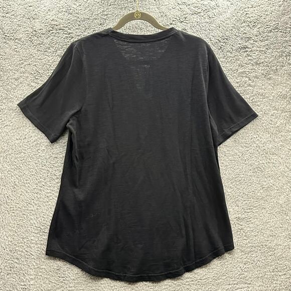 Chico's NWT Size 2 Large Black Short Sleeve T-Shirt V-Neck Soft Comfort Everyday - Picture 6 of 7